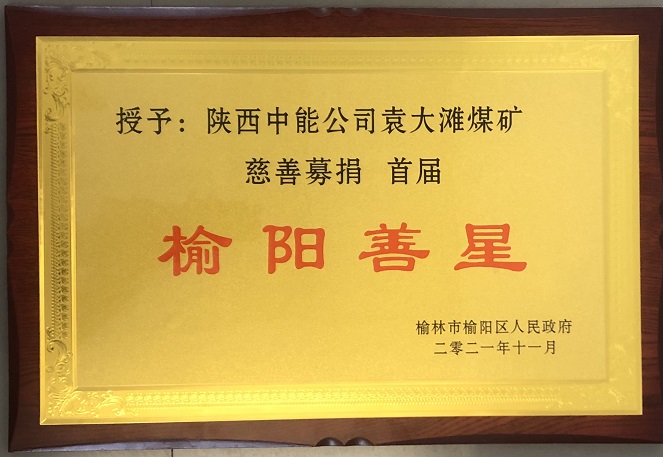 2021年11月授予陕西新宝GG公司袁大滩煤矿慈善募捐首届榆阳善星.jpg
