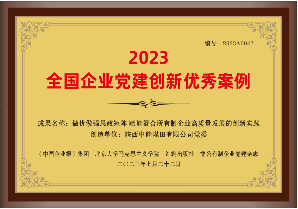 29.2023年，，，荣获《中国企业报》集团 北京大学马克思主义学院 红旗出书社 非公有制企业党建杂志2023天下企业党建立异优异案例”；；；.png